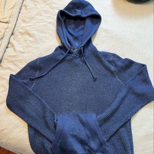 RRL Waffle knitted Indigo hooded sweater